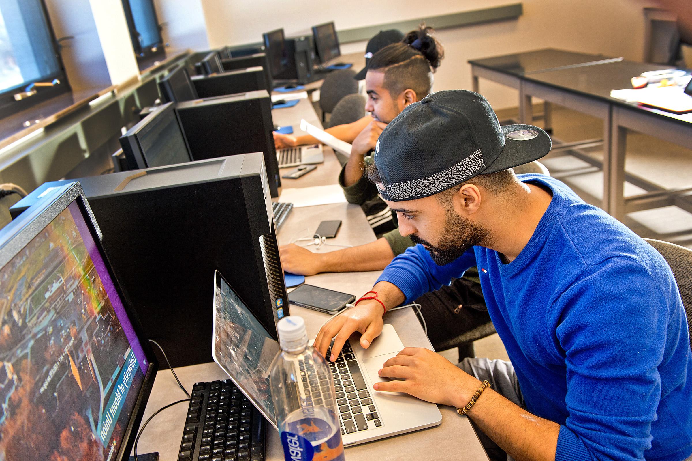 students on computers